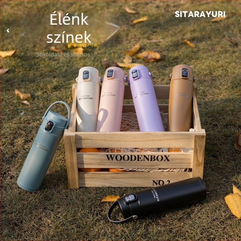 Sitarayuri Zhongfu 304 rozsdamentes acél termosz pohár diákok számára, egyszerű és hordozható sportos ivópalack