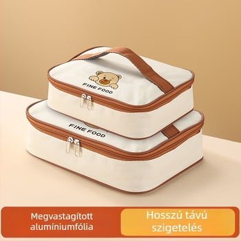 Hőszigetelt ebédtáska kézi fogantyúval, nagy kapacitású, irodai dolgozók számára, letisztult dizájn