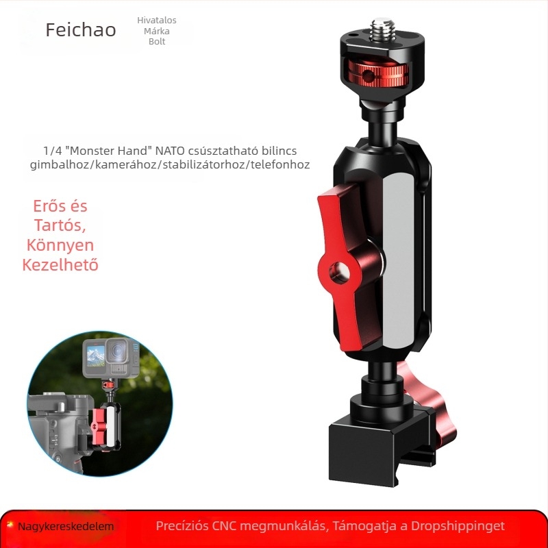 DSLR váz 1/4 hüvelykes univerzális rögzítés, NATO sínfogó és sín adapter DJI RS5/RS4 stabilizátorokhoz