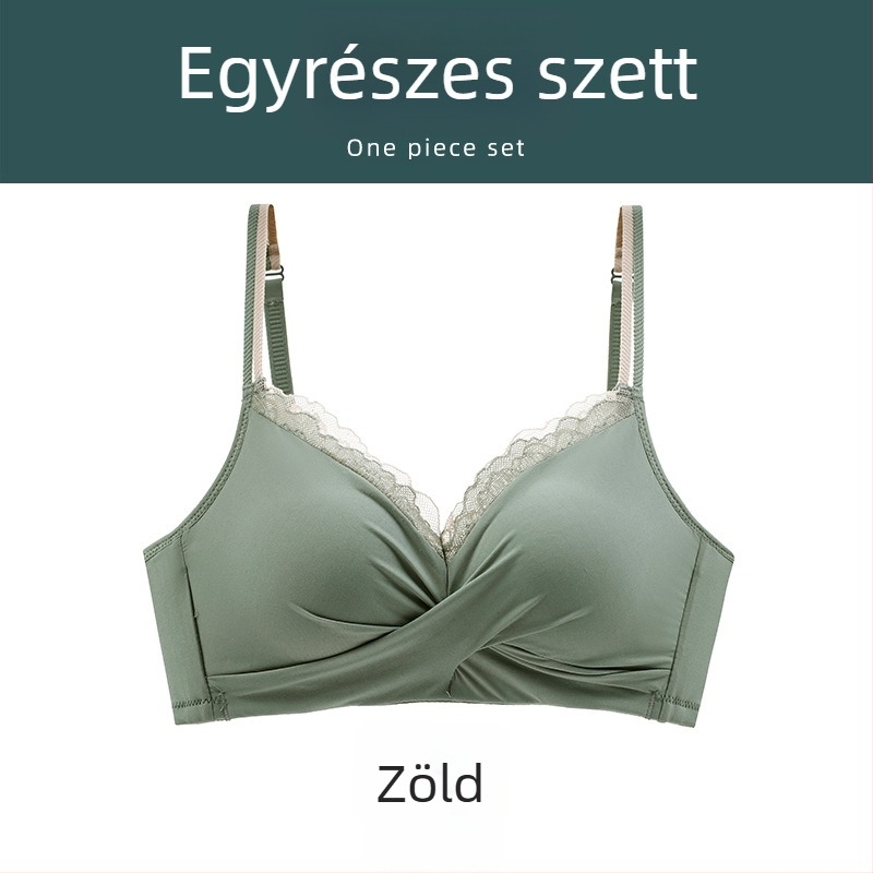 Alice fehérnemű melltartó készlet: push-up, vastag kosár, varrás nélküli, állítható, vezeték nélküli, kis mellekhez, sexy hátsó