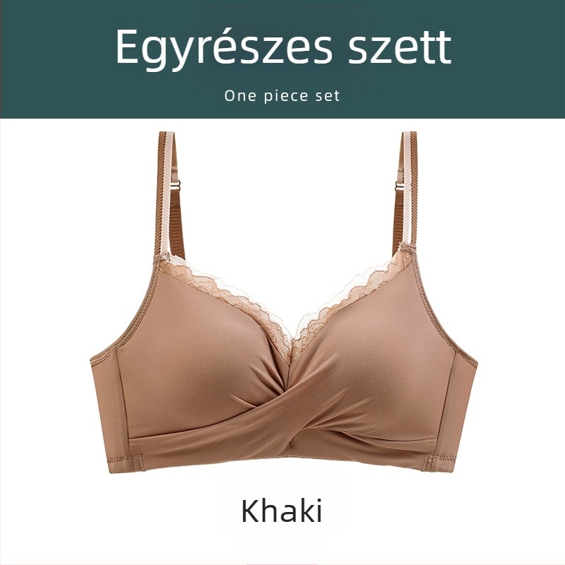 Alice fehérnemű melltartó készlet: push-up, vastag kosár, varrás nélküli, állítható, vezeték nélküli, kis mellekhez, sexy hátsó