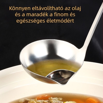 Rozsdamentes acélból készült forró fazék szűrőkanál, aranyszínű leveskanál