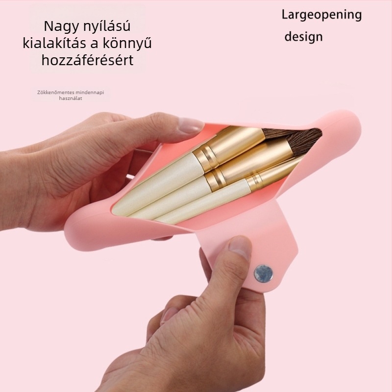 Szilikon kozmetikai táska, lélegző, hordozható, szemöldökceruza és rúzs tárolására – utazási szervező