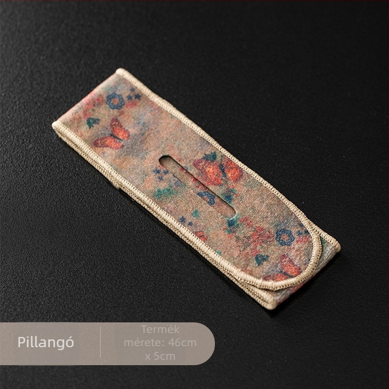 Utazó lila agyag teáskészlet védősávval: teáskanna, teáscsészék, fedő, tál, textilkötőszalagok, kültéri ütésálló teás kiegészítők