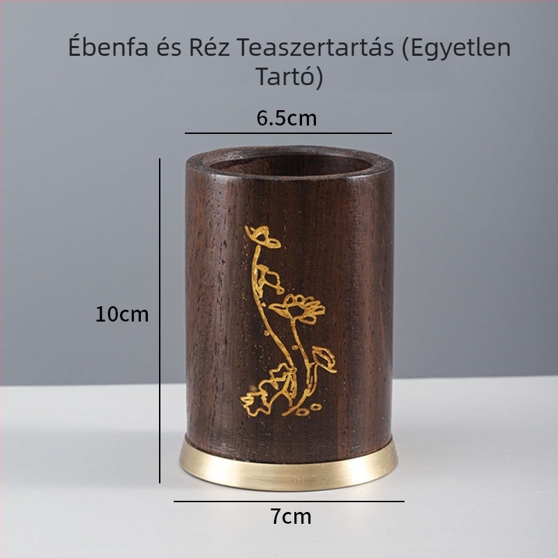 Kung Fu teaceremóniához hat teás eszközök készlet — fa pohár, tea villa, tea kés, tea klipek, tea kanál és teakezelő toll
