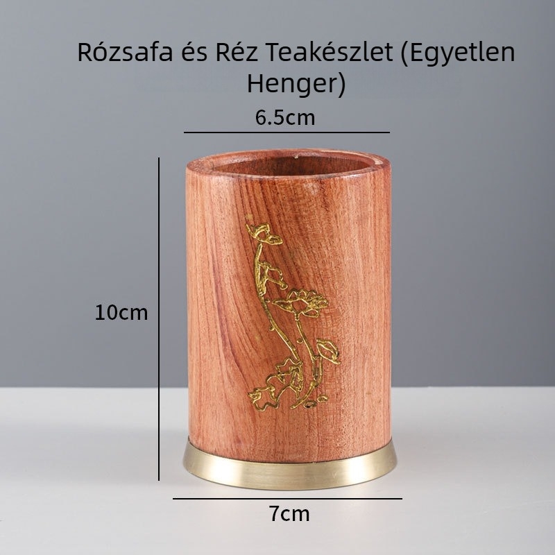 Kung Fu teaceremóniához hat teás eszközök készlet — fa pohár, tea villa, tea kés, tea klipek, tea kanál és teakezelő toll