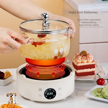 Üvegből készült egészséges teáskanna, előre beállítható melegen tartási funkcióval, 1,2–1,5 L, mikrokontrolleres vezérléssel, 700 W, 220 V