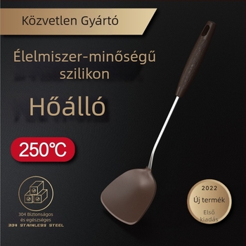 Élelmiszer-minőségű szilikon spatula készlet rozsdamentes acél spatulával – magas hőállóságú konyhai eszközök