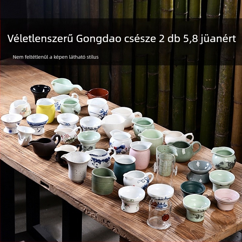 Kerámia teáskészlet egyenletes öntésű pohárral, teázó szeparátor, teás tálca és szűrő – otthonra, nappaliba vagy irodába