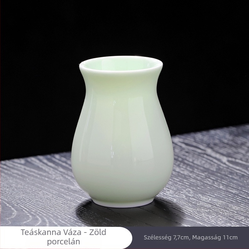 Jade porcelán tea ceremónia hatszáz készlet ebony fa eszközökkel – Kung-Fu teához tartozó eszközök, beleértve tűt, kést, kanalat, teáskanna tisztító kefét és egyéb tea kiegészítőket