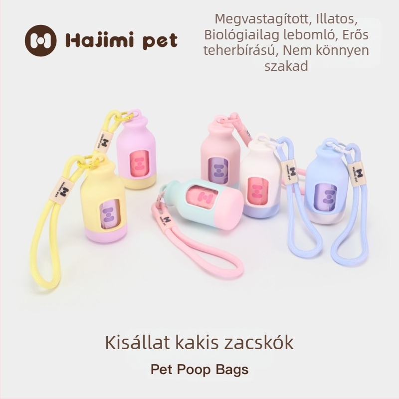 Hajimi Kutyapiszok-felszedő – kültéri utazásokhoz, megerősített kialakítás, biológiailag lebomló két színű zacskók