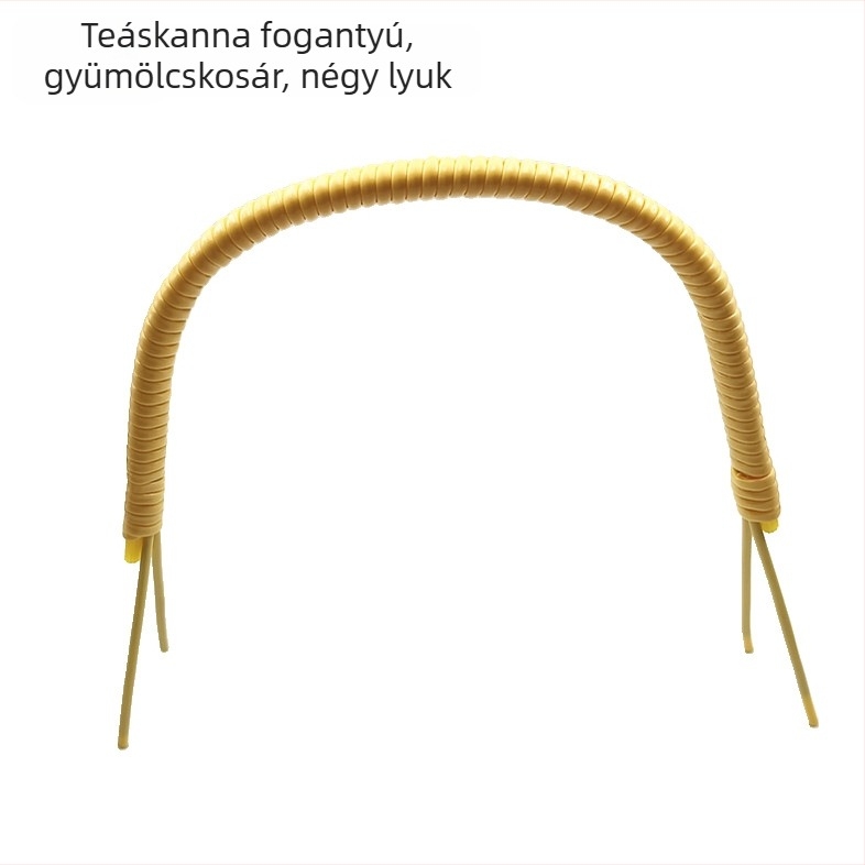 Nagy teáskanna-fogantyú, 4 lyukas, fonott bambuszból, kék