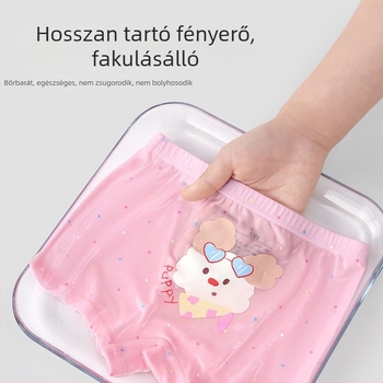 N203 Gyerekeknek boxer briefs, 100% pamut, légáteresztő, tavasz–nyár 2026, nyuszi mintával