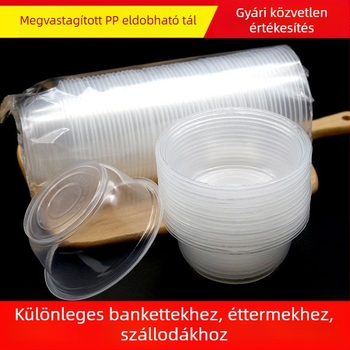 Egyszer használatos műanyag tálak ételrendeléshez, kerek, 360–1000 ml, dobozban 300 darab
