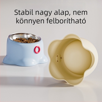 Polipropilén macska etető tál nyakvédővel és felborulás elleni kialakítással