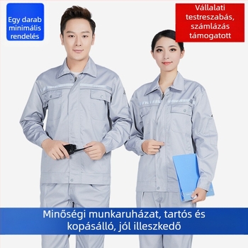 Férfiaknak tervezett anti-sztatikus munkaruha, reflexiós csíkokkal, testre szabható logóhímzéssel, hegesztéshez és autójavításhoz