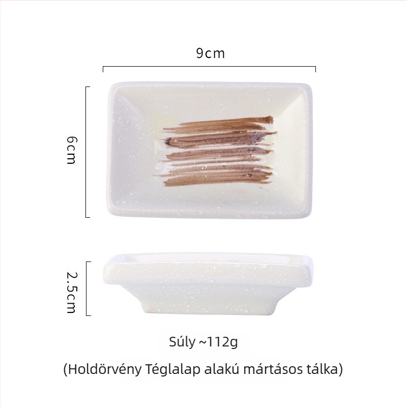 Japán–koreai porcelán fűszeres tálak, négyzet alakú kerámia mártásos tányérok, 16–17 cm