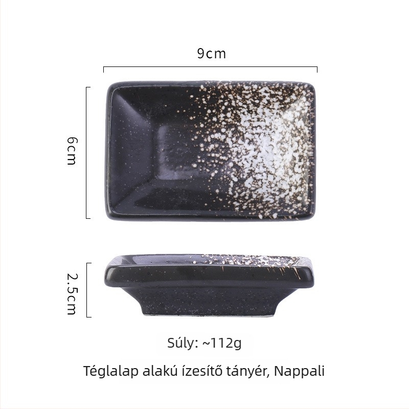 Japán–koreai porcelán fűszeres tálak, négyzet alakú kerámia mártásos tányérok, 16–17 cm