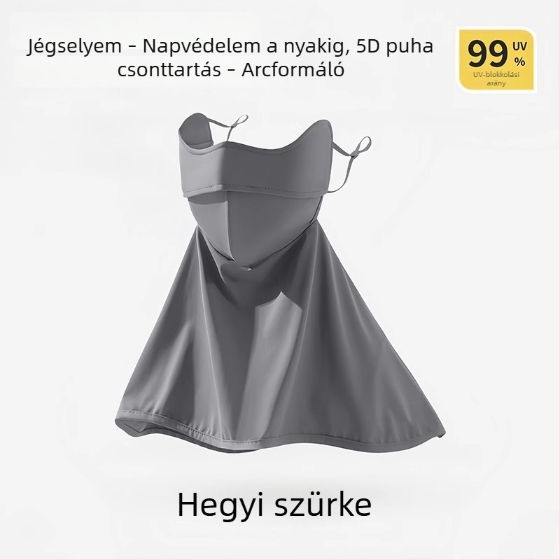 Jégselyem teljes arcmaszk UV-védelmet nyújtva, nőknek, nyakvédő, kerékpározáshoz és vezetéshez