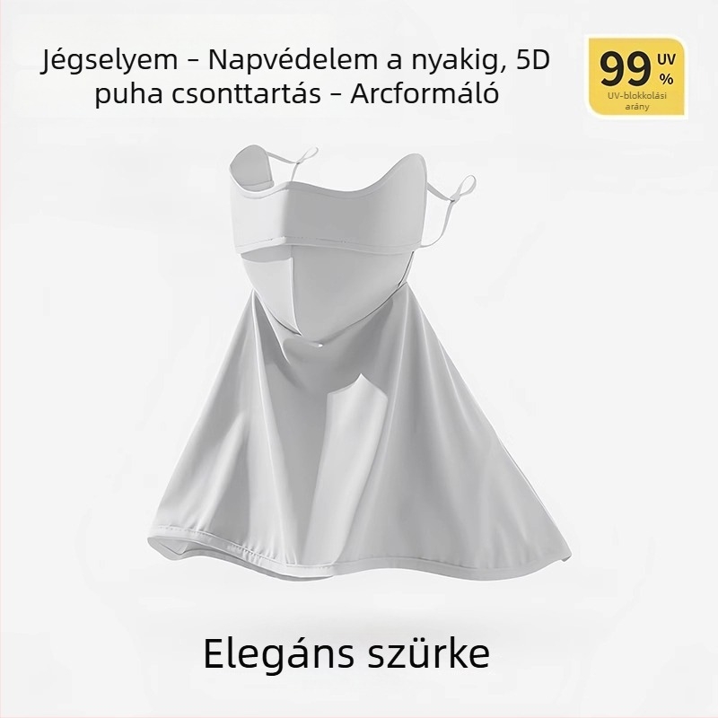 Jégselyem teljes arcmaszk UV-védelmet nyújtva, nőknek, nyakvédő, kerékpározáshoz és vezetéshez