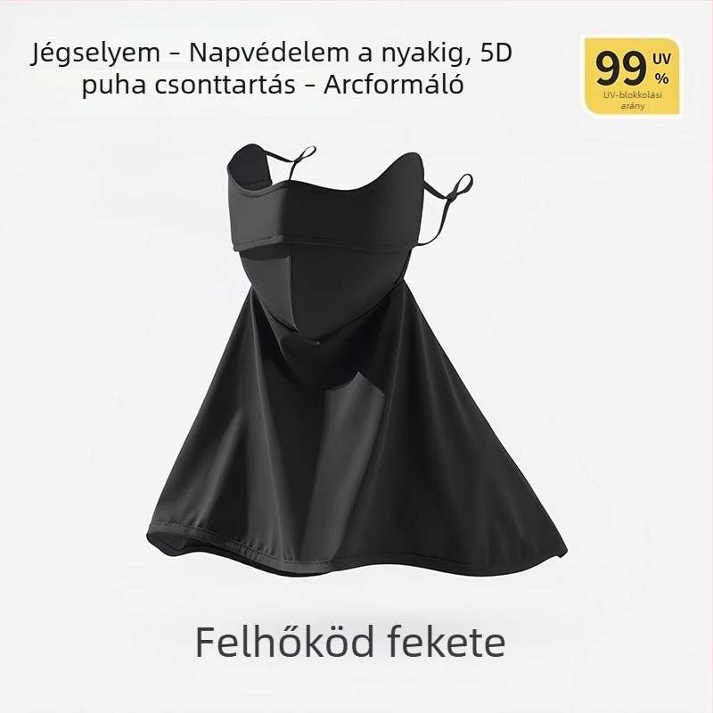 Jégselyem teljes arcmaszk UV-védelmet nyújtva, nőknek, nyakvédő, kerékpározáshoz és vezetéshez