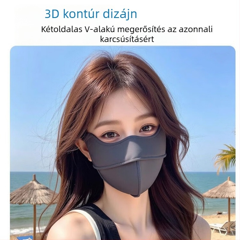 Jégselyem teljes arcmaszk UV-védelmet nyújtva, nőknek, nyakvédő, kerékpározáshoz és vezetéshez