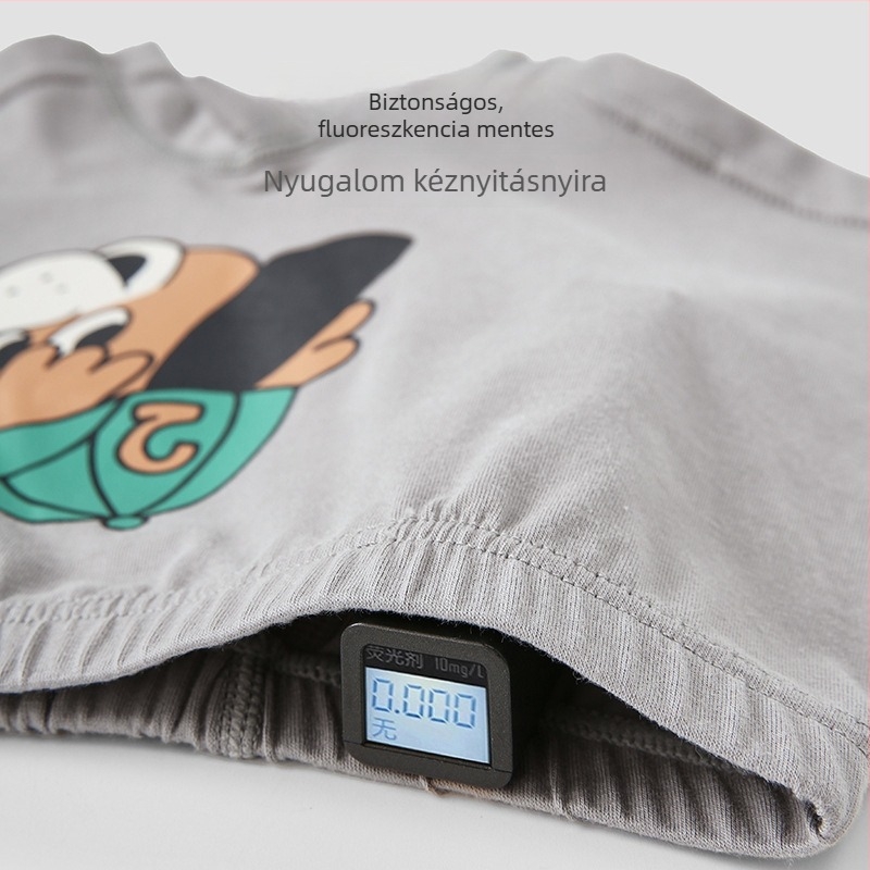 ZYZ Gyerekeknek készült pamut boxer alsónadrág fiúk számára, pöttyös és csíkos mintával, betűs grafikával
