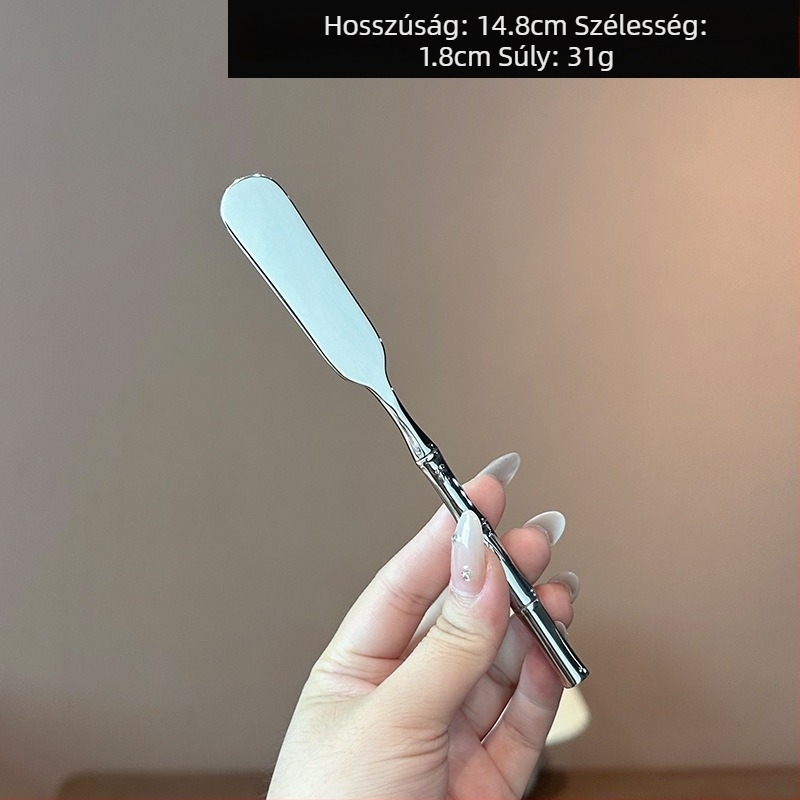 304 rozsdamentes acélból készült kínai stílusú kovácsolt bambusz mintázatú kanál, elegáns kínai–nyugati evőeszköz készlet, kés, villa, kanál, vajkés és gyümölcsvilla