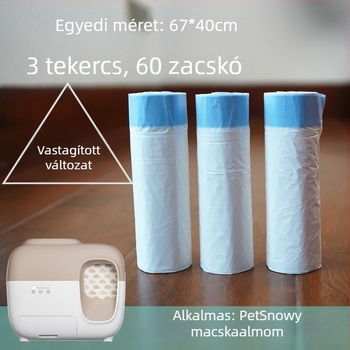 SNOW macskaalomtál és vécéhulladék zacskó automata zárózsinórral, porvédő és szagblokkoló ajtófüggöny