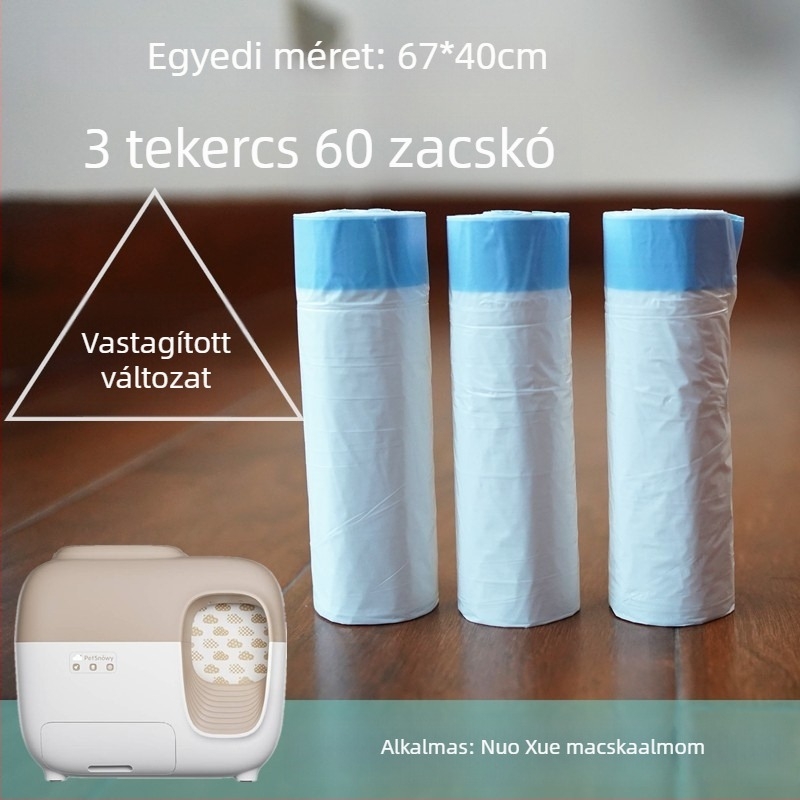 SNOW macskaalomtál és vécéhulladék zacskó automata zárózsinórral, porvédő és szagblokkoló ajtófüggöny