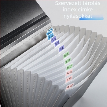 13 rekeszes A4-es akkordeon mappa, dokumentumok tárolására, vizsgadolgozatok és nyugta rendező