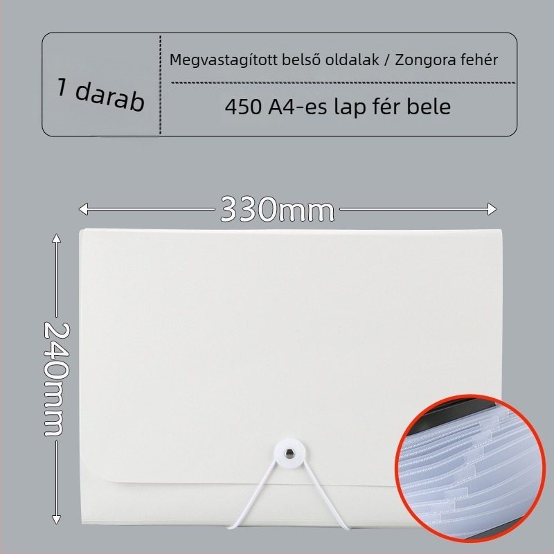 13 rekeszes A4-es akkordeon mappa, dokumentumok tárolására, vizsgadolgozatok és nyugta rendező