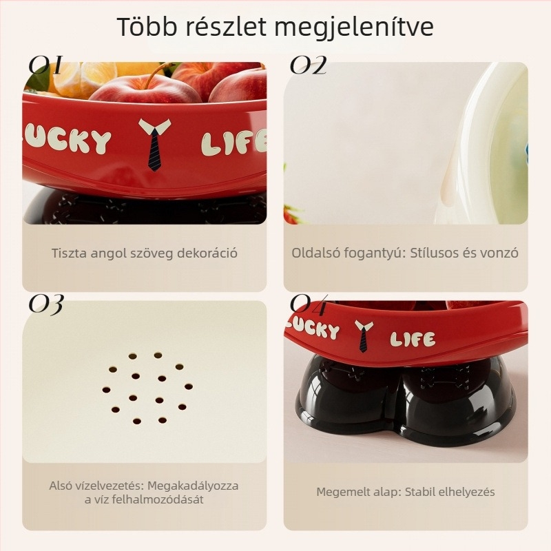 Nappaliba való gyümölcstál – új stílusú, könnyed luxus megjelenés a nappali asztalához, prémium minőségű gyümölcstál, alkalmas édességek és aszalt gyümölcsök számára