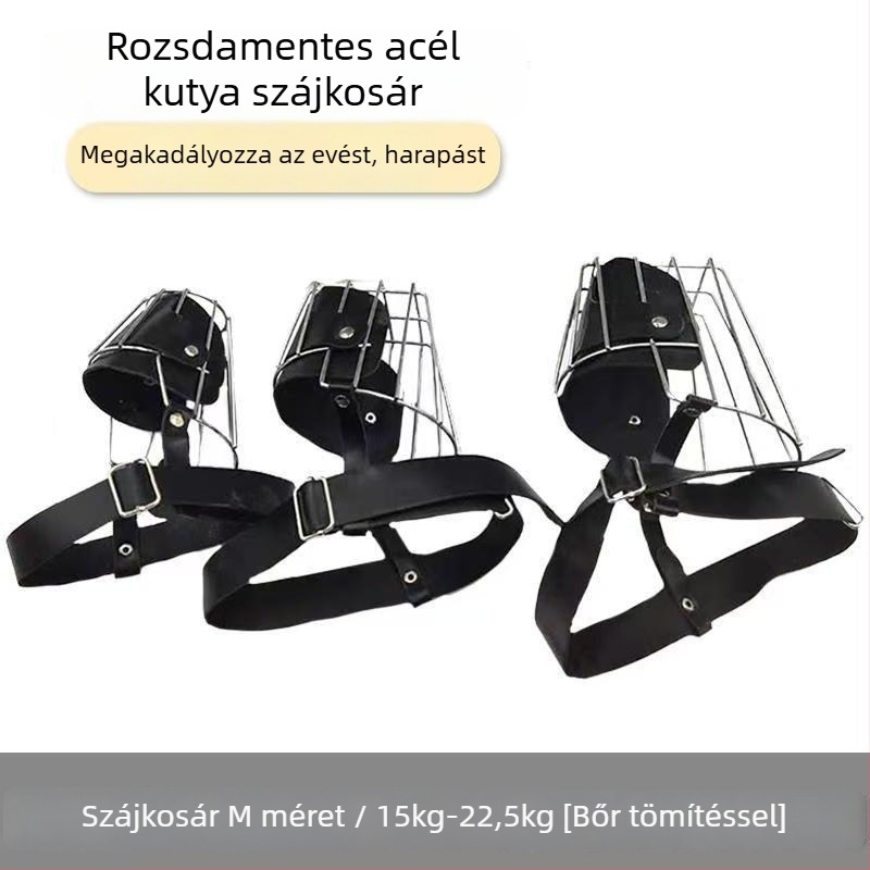 Nemesacél kutyaszájkos Németjuhászok számára – Harapás, ugatás és rágás elleni védelem – Alkalmas különböző méretű kutyáknak