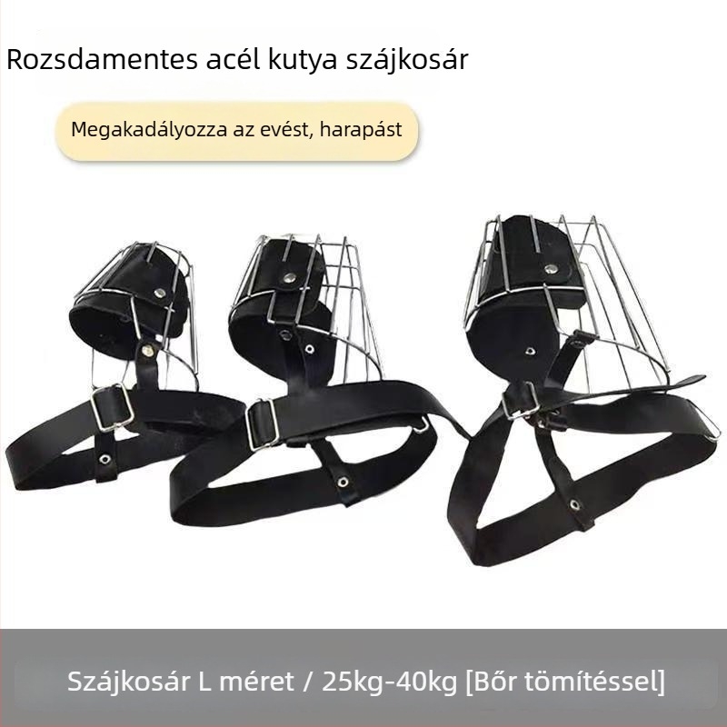 Nemesacél kutyaszájkos Németjuhászok számára – Harapás, ugatás és rágás elleni védelem – Alkalmas különböző méretű kutyáknak