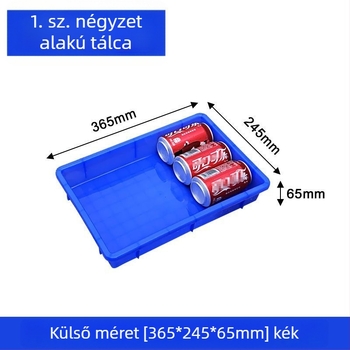 Műanyag tálca és tároló doboz, téglalap alakú, lapos műanyag tál
