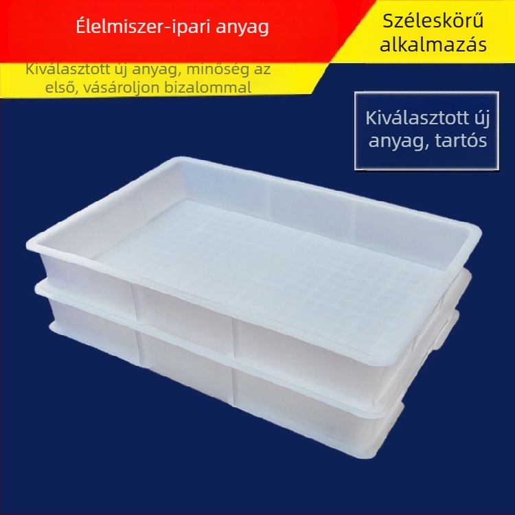 Műanyag tálca és tároló doboz, téglalap alakú, lapos műanyag tál