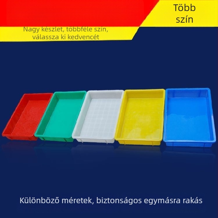 Műanyag tálca és tároló doboz, téglalap alakú, lapos műanyag tál