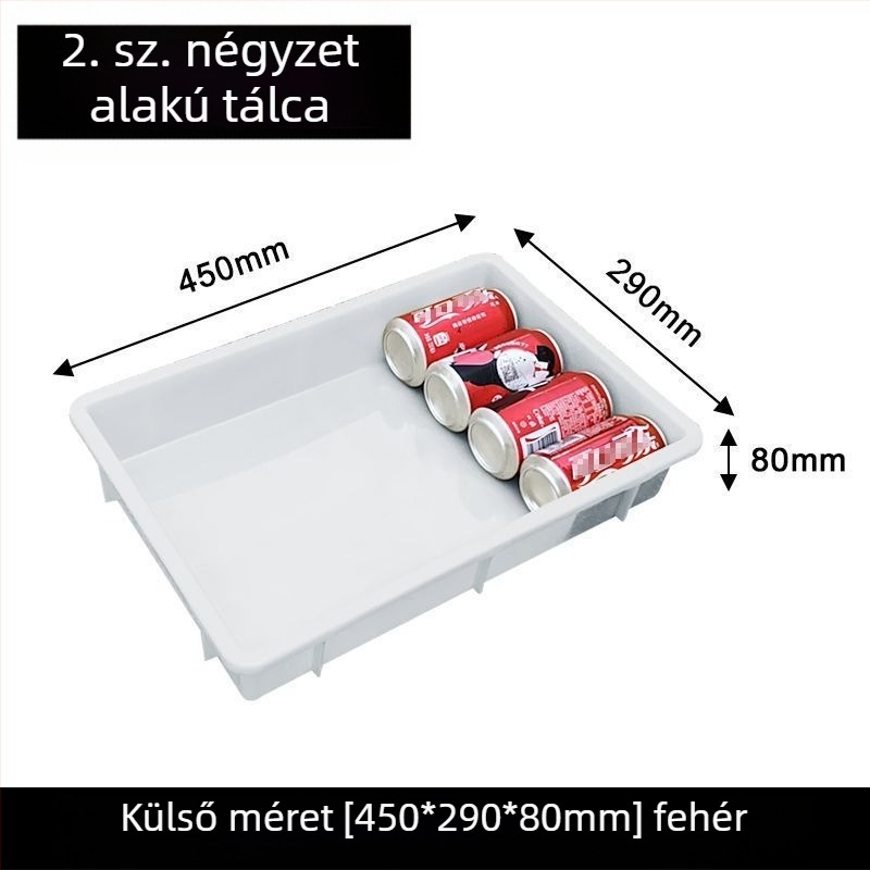 Műanyag tálca és tároló doboz, téglalap alakú, lapos műanyag tál
