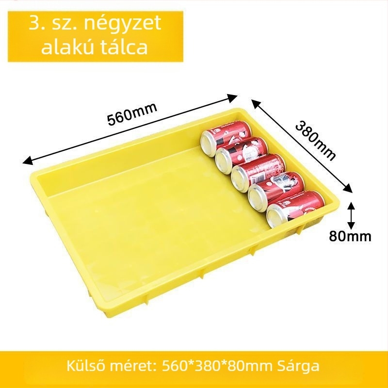 Műanyag tálca és tároló doboz, téglalap alakú, lapos műanyag tál