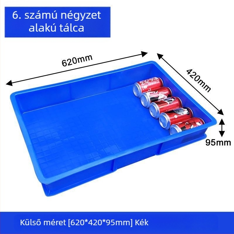 Műanyag tálca és tároló doboz, téglalap alakú, lapos műanyag tál