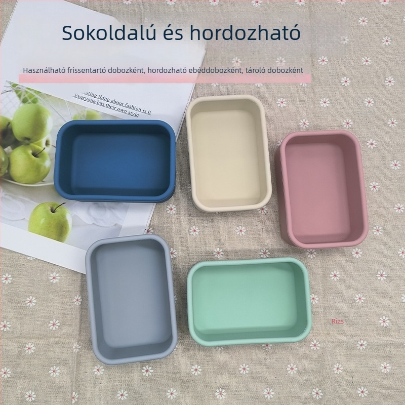 Élelmiszer-minőségű szilikonból készült ebédes doboz, kis tételben testre szabható, hordozható, mikrohullámú sütőben használható