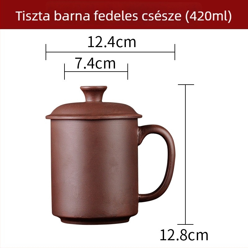 Yixing zisha teáscsésze kerámia belső szűrővel és tetővel, nagy kapacitás, otthoni vagy irodai használatra