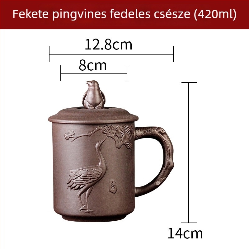 Yixing zisha teáscsésze kerámia belső szűrővel és tetővel, nagy kapacitás, otthoni vagy irodai használatra