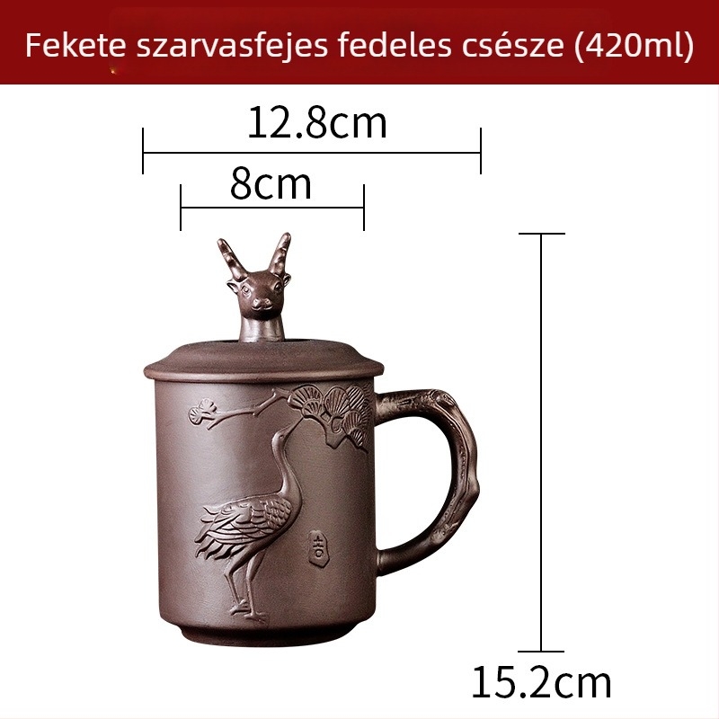 Yixing zisha teáscsésze kerámia belső szűrővel és tetővel, nagy kapacitás, otthoni vagy irodai használatra