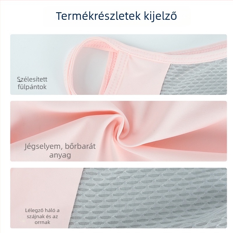 2025 nyári UV-védett kerékpáros maszk, uniszex, légáteresztő, fekete, jégselyem anyag
