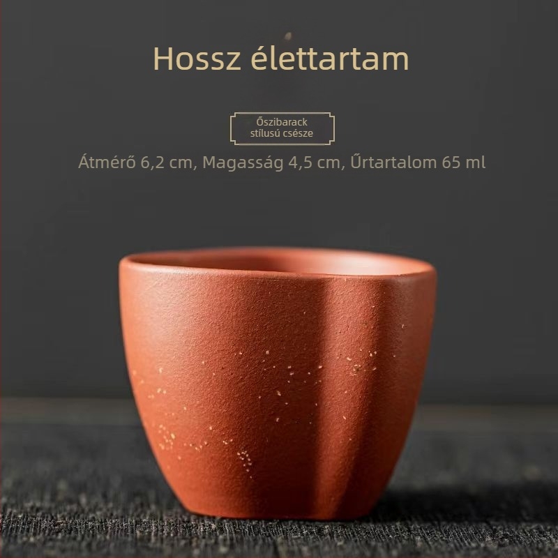 Öt áldás lila agyag teáskészlet – ajándékdoboz