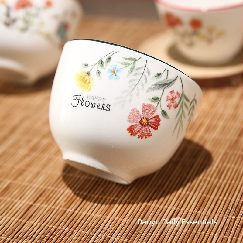 Porcelán teáscsésze háztartási használatra, kis Gongfu-stílusú kínai teáscsésze