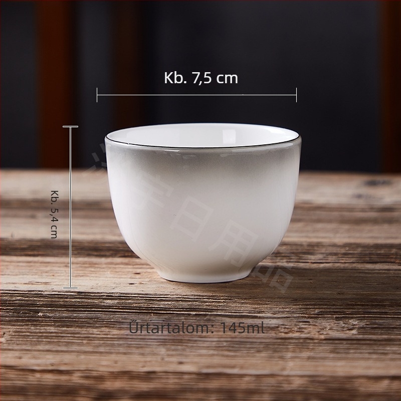 Porcelán teáscsésze háztartási használatra, kis Gongfu-stílusú kínai teáscsésze