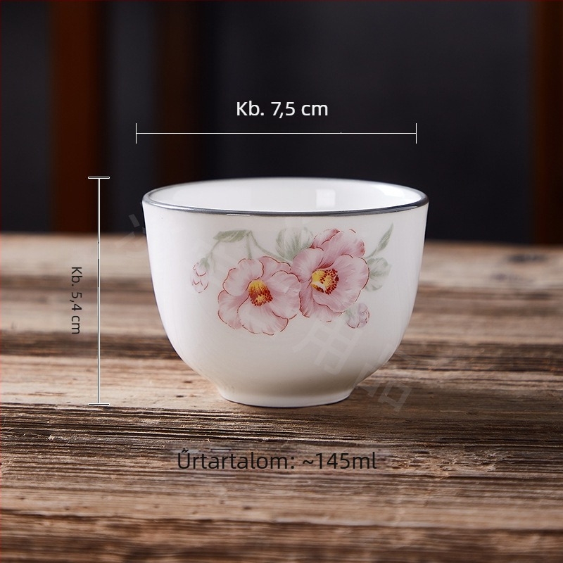 Porcelán teáscsésze háztartási használatra, kis Gongfu-stílusú kínai teáscsésze